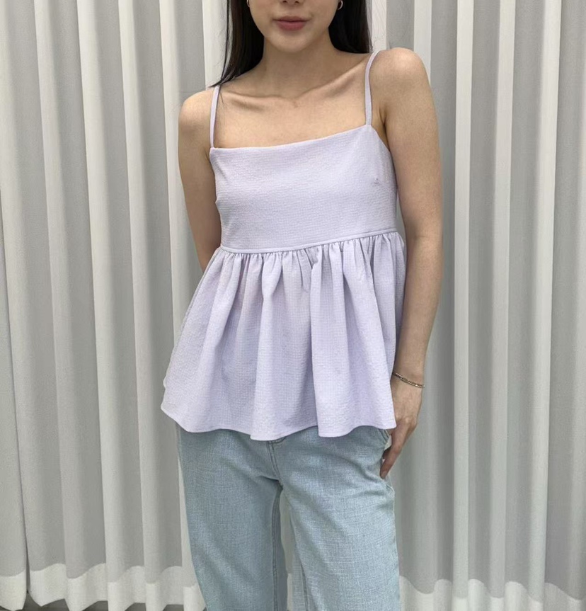 JMIND直郵韓國代購㊣女裝新款熱賣時尚人氣休閑吊帶背心荷葉邊JMIND吊帶/背心