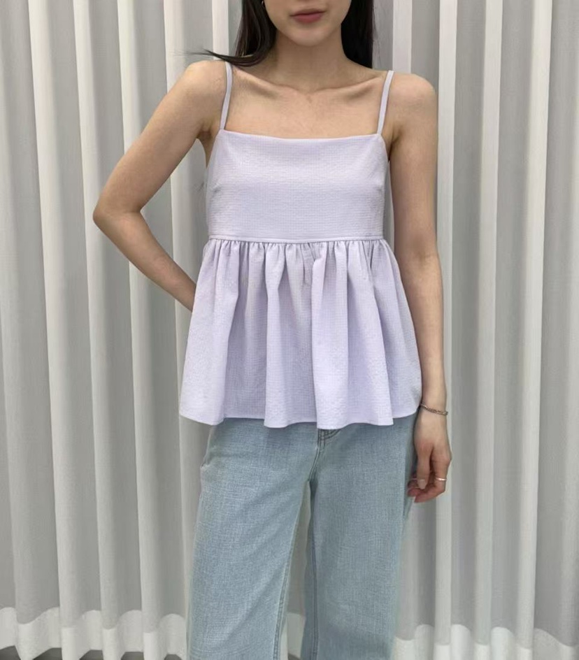 JMIND直郵韓國代購㊣女裝新款熱賣時尚人氣休閑吊帶背心荷葉邊JMIND吊帶/背心