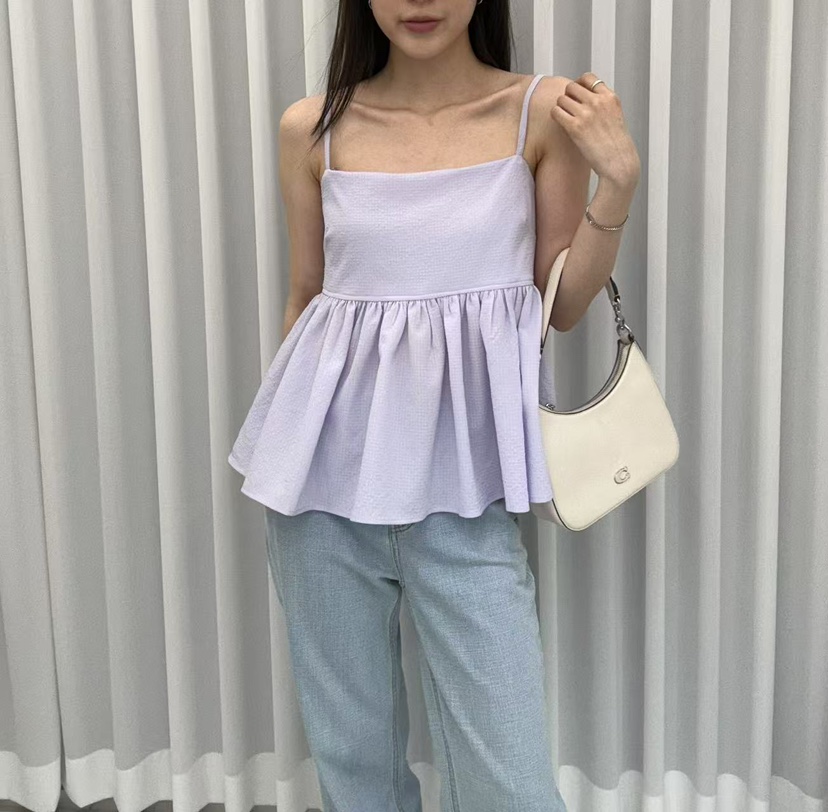 JMIND直郵韓國代購㊣女裝新款熱賣時尚人氣休閑吊帶背心荷葉邊JMIND吊帶/背心圖色3