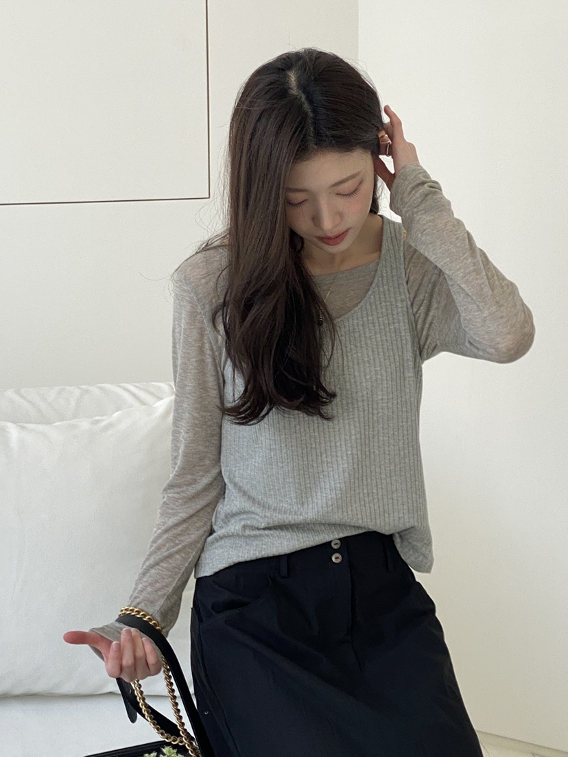ERUME韓國直郵㊣女裝新款人氣休閑25春夏時尚推薦熱賣長袖T恤ERUME長袖T恤