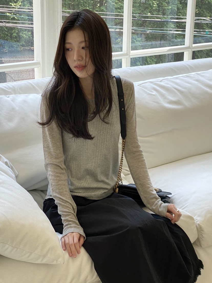 ERUME韓國直郵㊣女裝新款人氣休閑25春夏時尚推薦熱賣長袖T恤ERUME長袖T恤