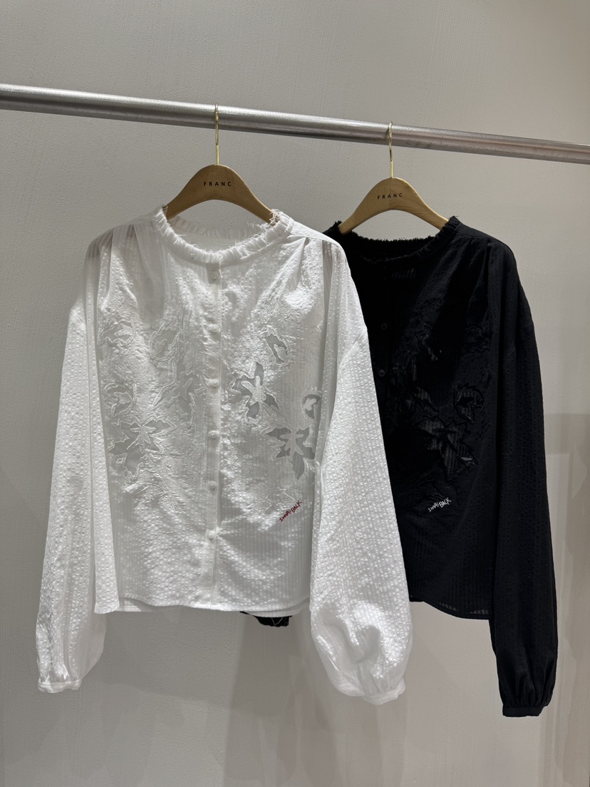 FRANC—L直郵韓國代購㊣女裝新款休閑25春夏時尚襯衫蕾絲衫FRANC襯衫/蕾絲衫