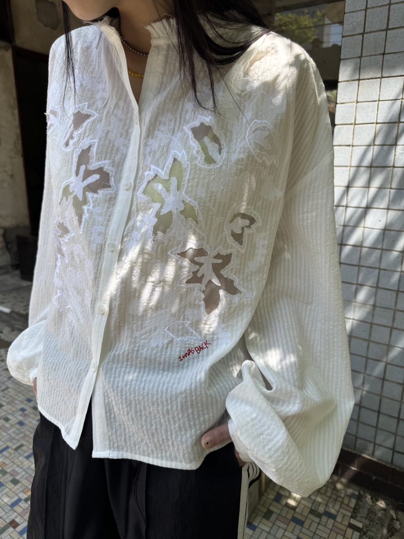 FRANC—L直郵韓國代購㊣女裝新款休閑25春夏時尚襯衫蕾絲衫FRANC襯衫/蕾絲衫