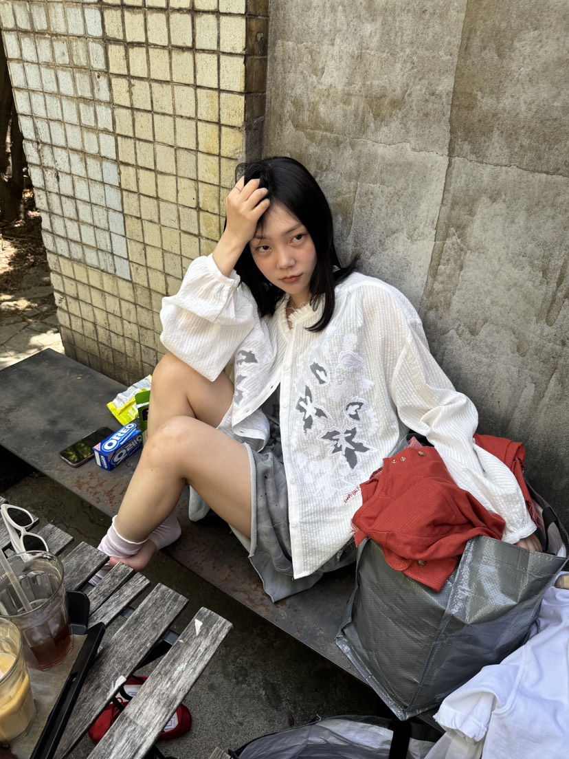 FRANC—L直郵韓國代購㊣女裝新款休閑25春夏時尚襯衫蕾絲衫FRANC襯衫/蕾絲衫