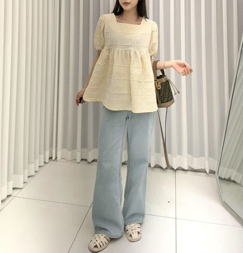 JMIND韓國㊣直郵東大門代購女裝新品熱賣25春夏襯衫蕾絲衫泡泡袖JMIND襯衫/蕾絲衫