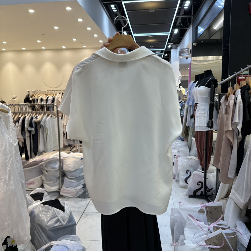 SANS直郵韓國代購㊣女裝新品時尚推薦人氣休閑襯衫蕾絲衫高領SANS襯衫/蕾絲衫