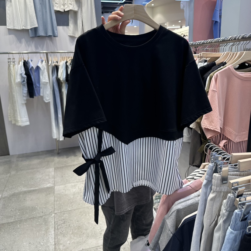 BLOOM韓國㊣直郵東大門代購女裝新品熱賣25春夏人氣T恤條紋BLOOMT恤圖色5