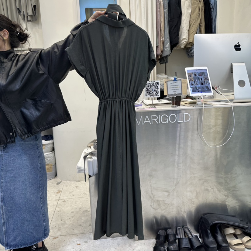MARIGOLD韓國直郵㊣女裝新款人氣推薦時尚休閑連衣裙含腰帶MARIGOLD連衣裙