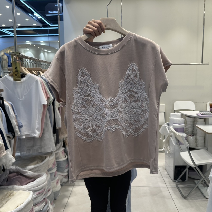 BLUE RIBBON韓國直郵㊣女裝新品人氣熱賣時尚25春夏推薦T恤BLUE RIBBONT恤圖色2
