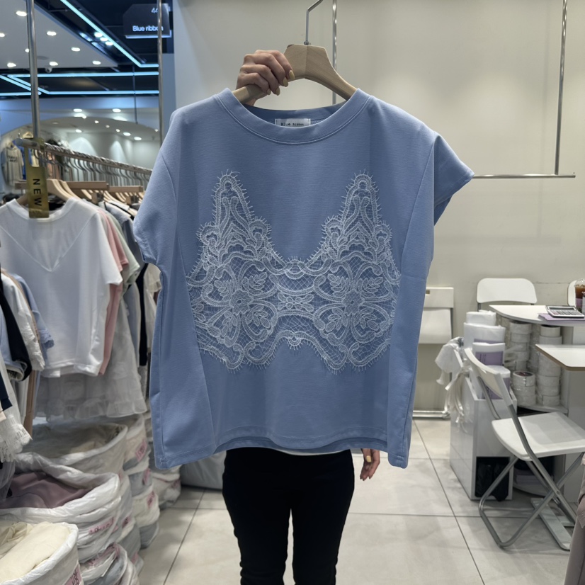 BLUE RIBBON韓國直郵㊣女裝新品人氣熱賣時尚25春夏推薦T恤BLUE RIBBONT恤圖色3