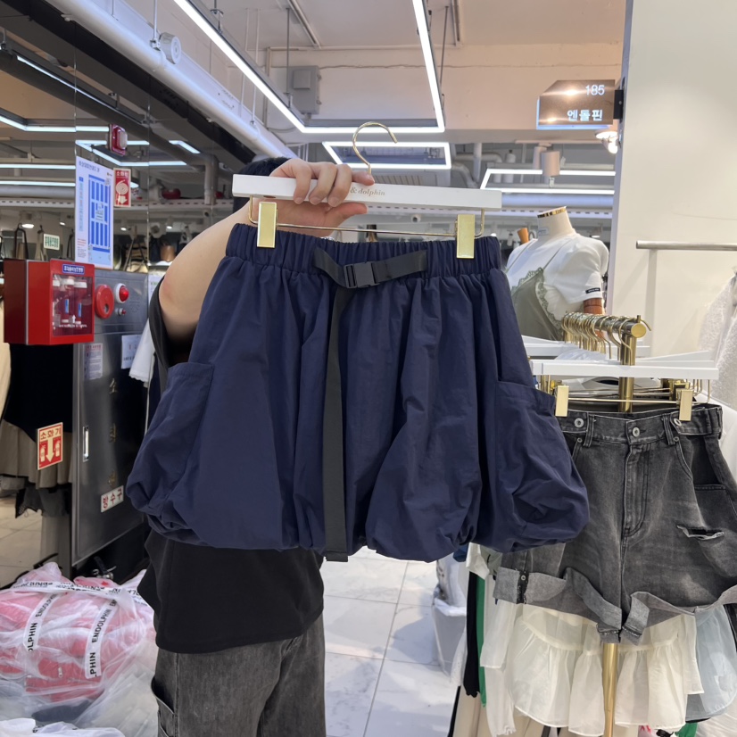 ENDOLPHIN直郵韓國代購㊣女裝新品推薦時尚25春夏熱賣短裙腰帶ENDOLPHIN短裙圖色2