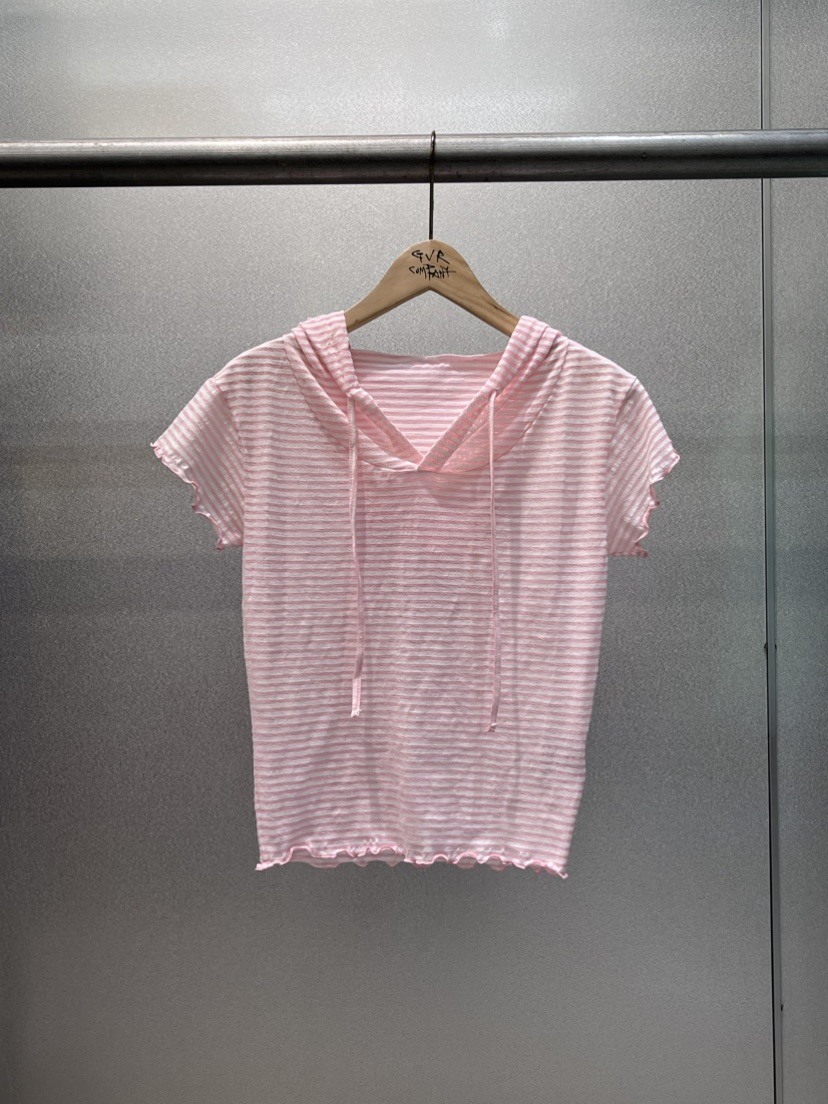 VARY COON直郵韓國代購㊣女裝新品人氣熱賣休閑25春夏T恤連帽GVR-VARY COONT恤