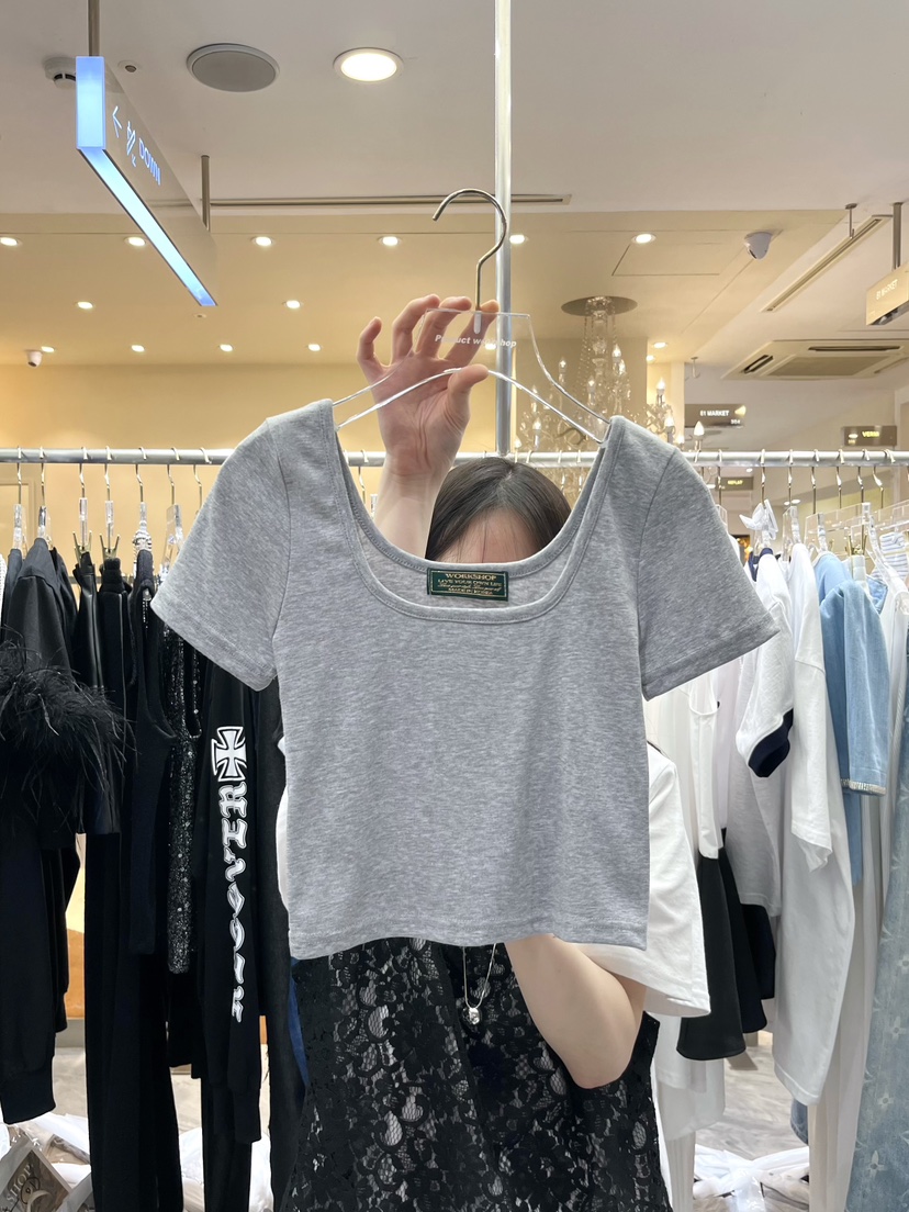 WORK SHOP韓國直郵㊣東大門實拍女裝新品推薦25春夏休閑T恤Work_shopT恤圖色2