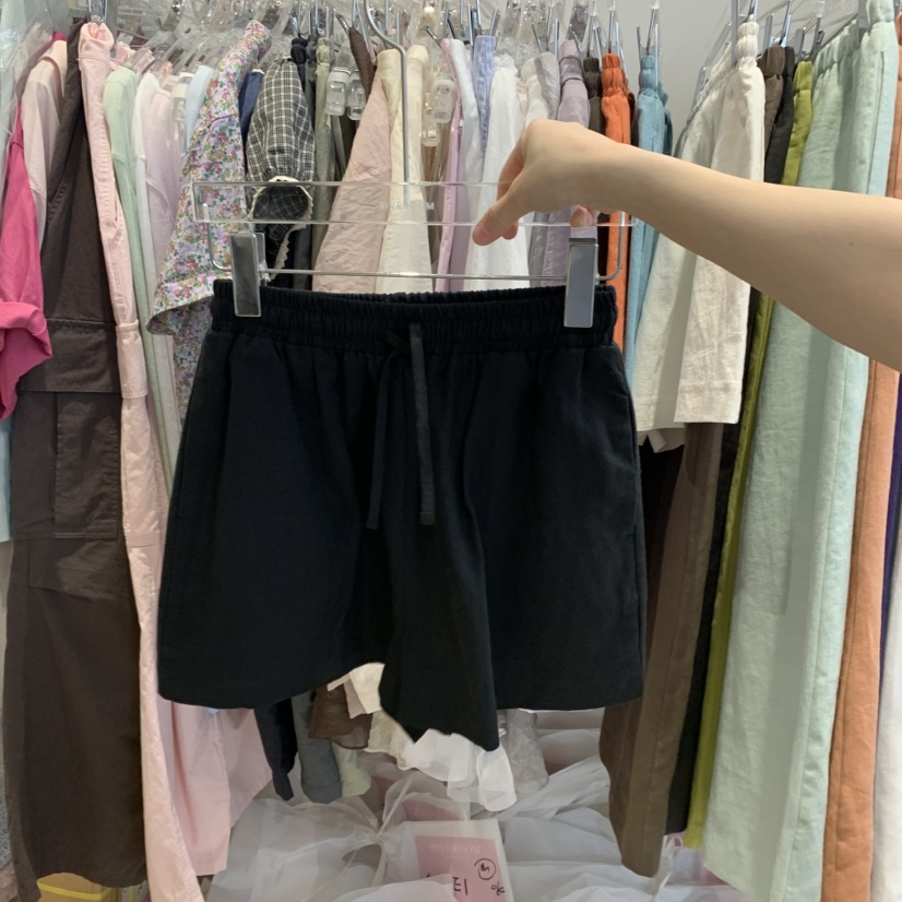 RIVEROOM韓國直郵㊣東大門實拍女裝新品熱賣時尚休閑短褲亞麻RIVEROOM短褲圖色2