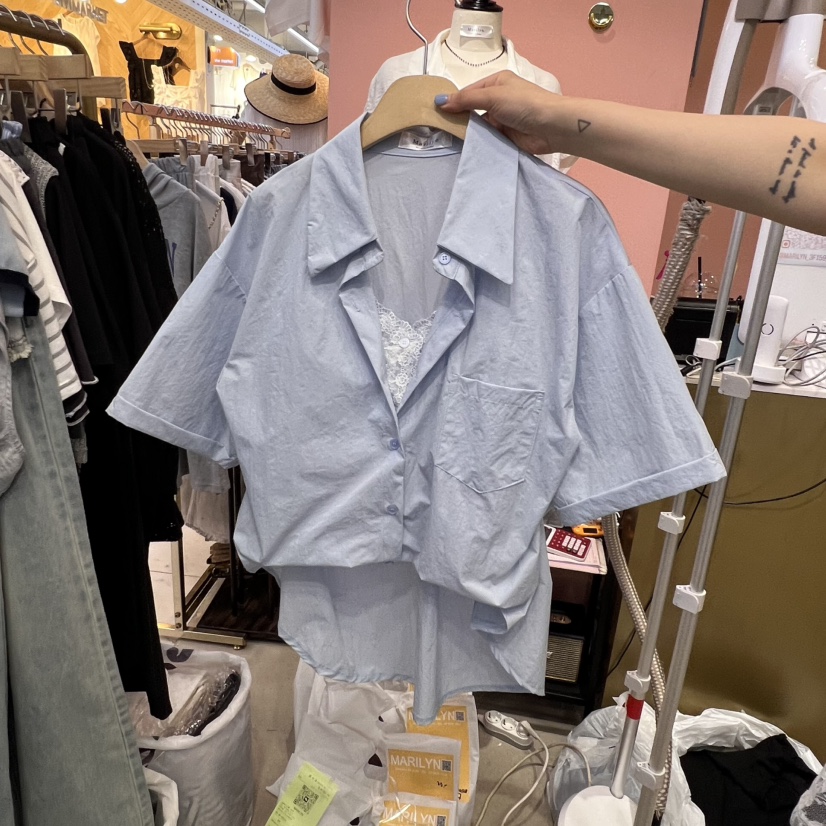 MARILYN韓國㊣直郵東大門代購女裝新品推薦熱賣25春夏襯衫蕾絲衫MARILYN襯衫/蕾絲衫