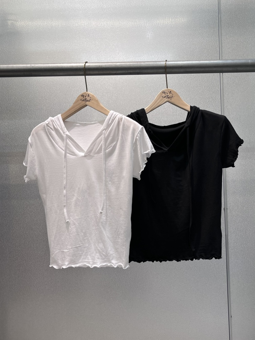 GVR COMPANY直郵韓國代購㊣女裝新品人氣時尚熱賣休閑T恤連帽GVR-COMPANYT恤