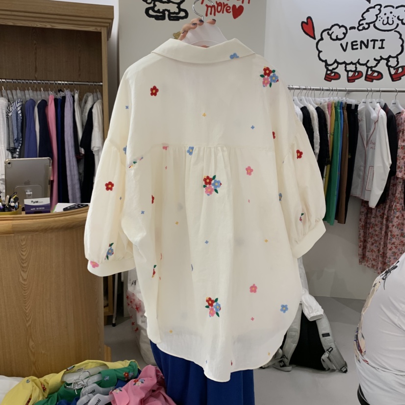 VENTI直郵韓國代購㊣女裝新品人氣推薦休閑熱賣時尚襯衫蕾絲衫VENTI襯衫/蕾絲衫