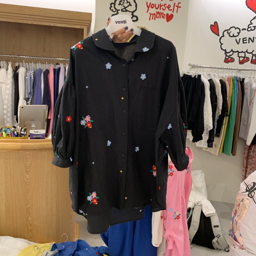 VENTI直郵韓國代購㊣女裝新品人氣推薦休閑熱賣時尚襯衫蕾絲衫VENTI襯衫/蕾絲衫圖色3