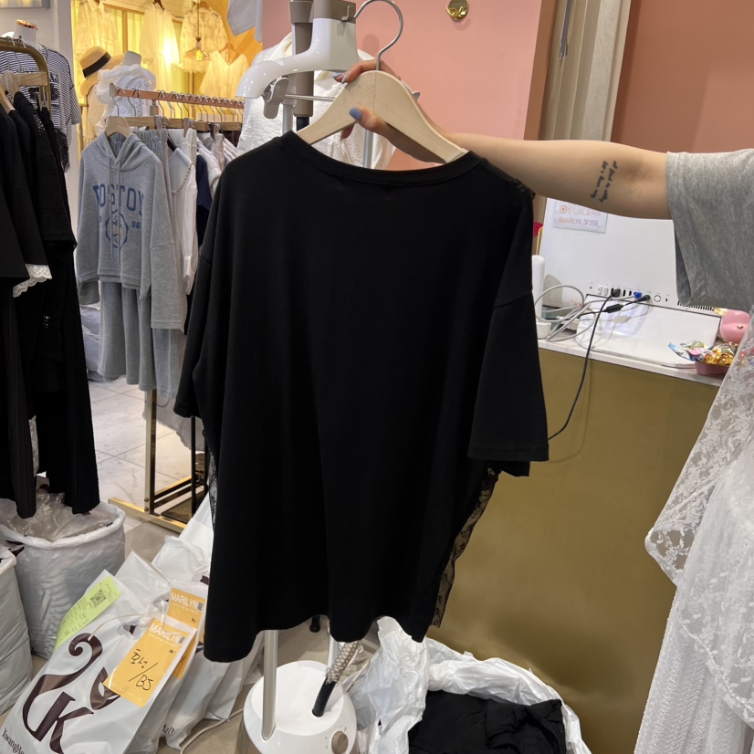 MARILYN直郵韓國代購㊣女裝新品時尚T恤不含飾品假兩件緊身MARILYNT恤