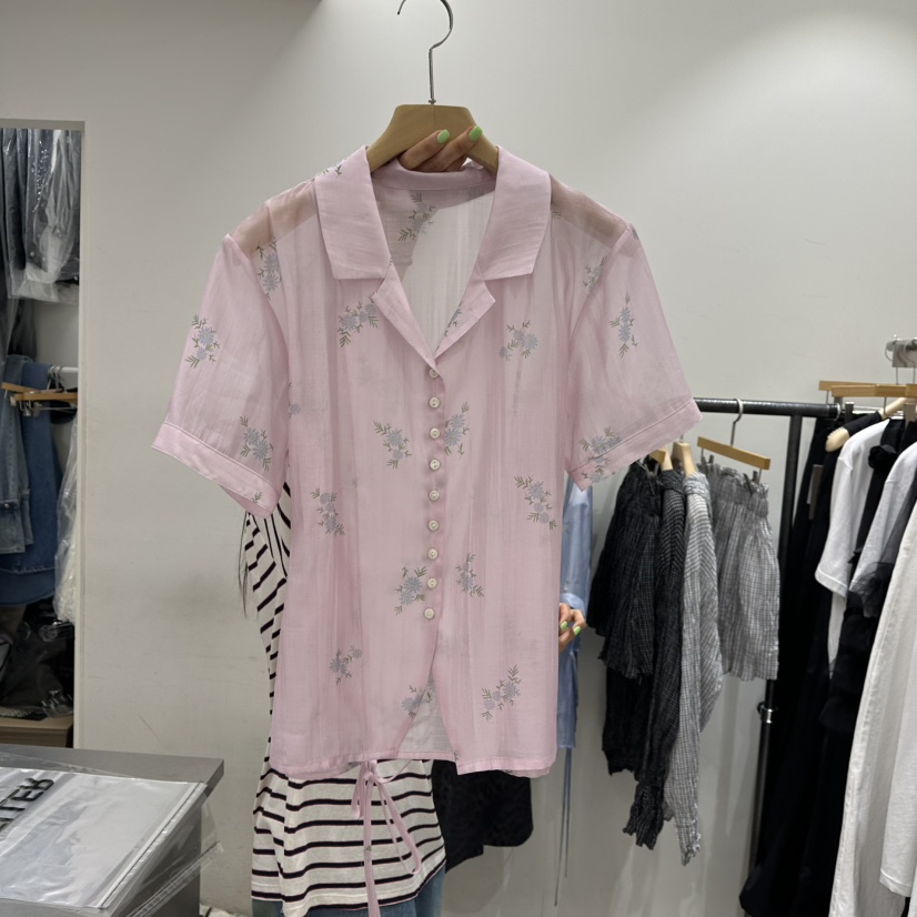 REPELLER韓國直郵㊣女裝新品休閑熱賣時尚人氣襯衫蕾絲衫天絲REPELLER襯衫/蕾絲衫圖色1