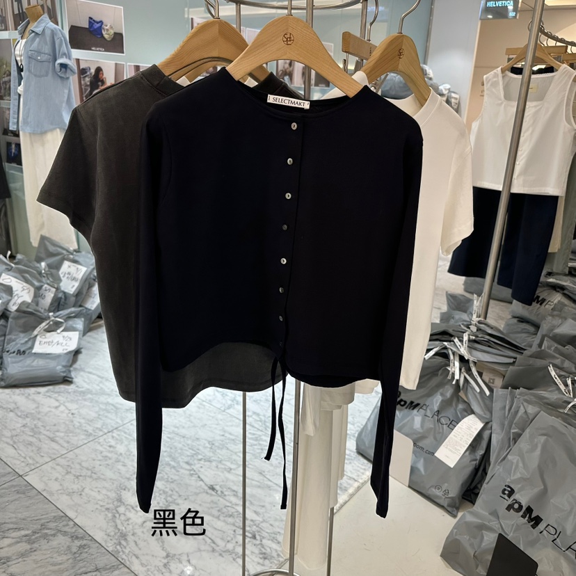 SELECT MARKET韓國㊣直郵東大門代購女裝新款時尚25春夏長袖T恤SELECT MARKET長袖T恤圖色3