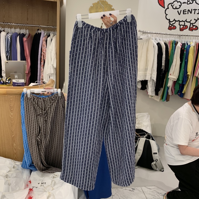 VENTI直郵韓國代購㊣女裝新款時尚熱賣休閑推薦25春夏休閑褲亞麻VENTI休閑褲