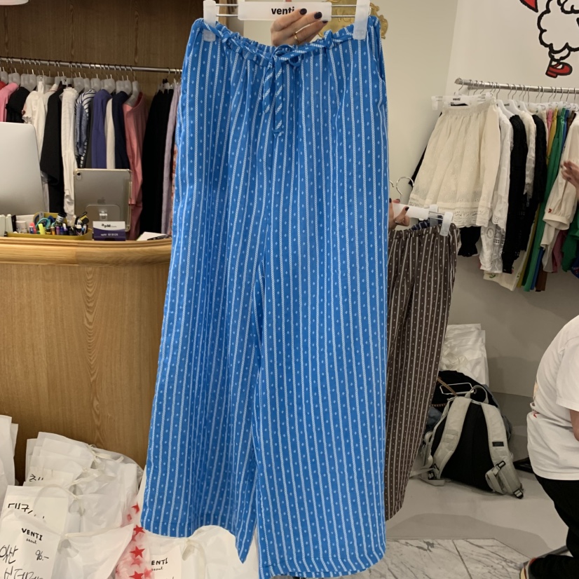 VENTI直郵韓國代購㊣女裝新款時尚熱賣休閑推薦25春夏休閑褲亞麻VENTI休閑褲圖色2