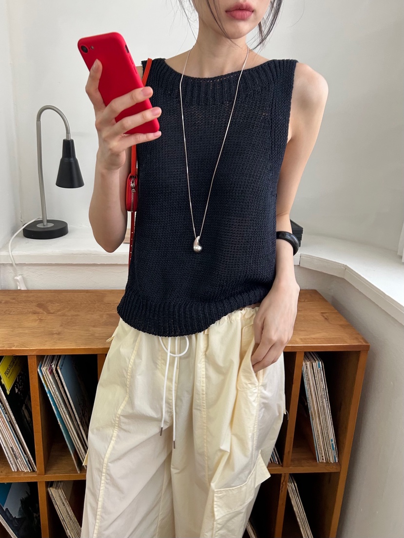 ME MO韓國直郵㊣女裝新款人氣時尚推薦休閑熱賣25春夏吊帶背心ME MO吊帶/背心