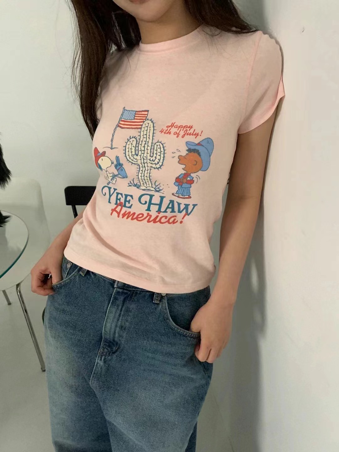 FORMAL直郵韓國代購㊣女裝新品25春夏休閑時尚推薦T恤史努比FORMALT恤圖色1