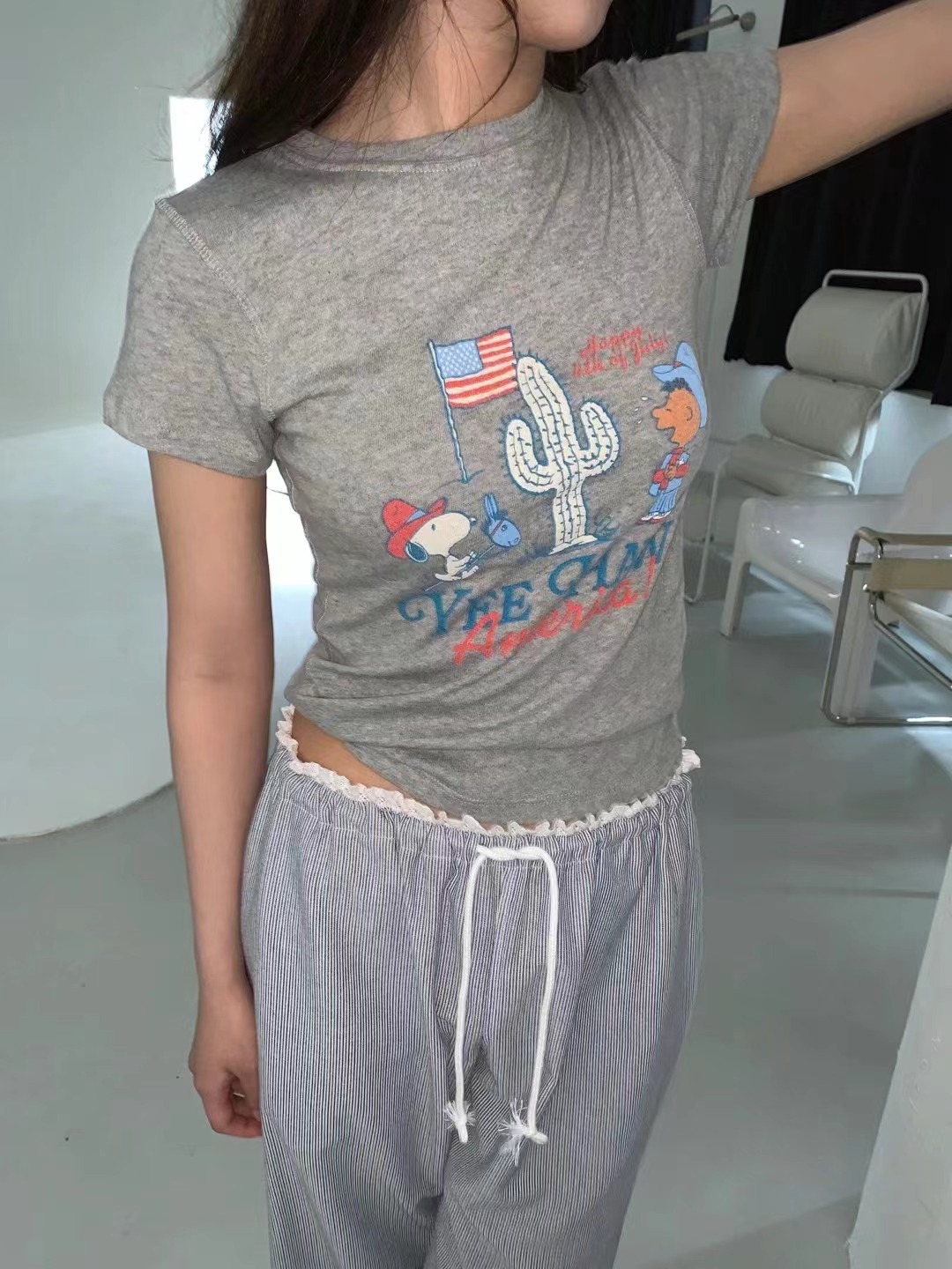 FORMAL直郵韓國代購㊣女裝新品25春夏休閑時尚推薦T恤史努比FORMALT恤圖色2