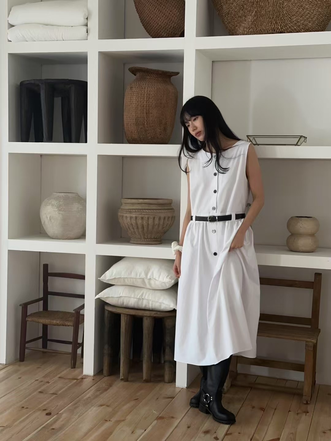 EVERY MOMENT直郵韓國代購㊣女裝新品人氣時尚連衣裙不含腰帶EVERY MOMENT連衣裙