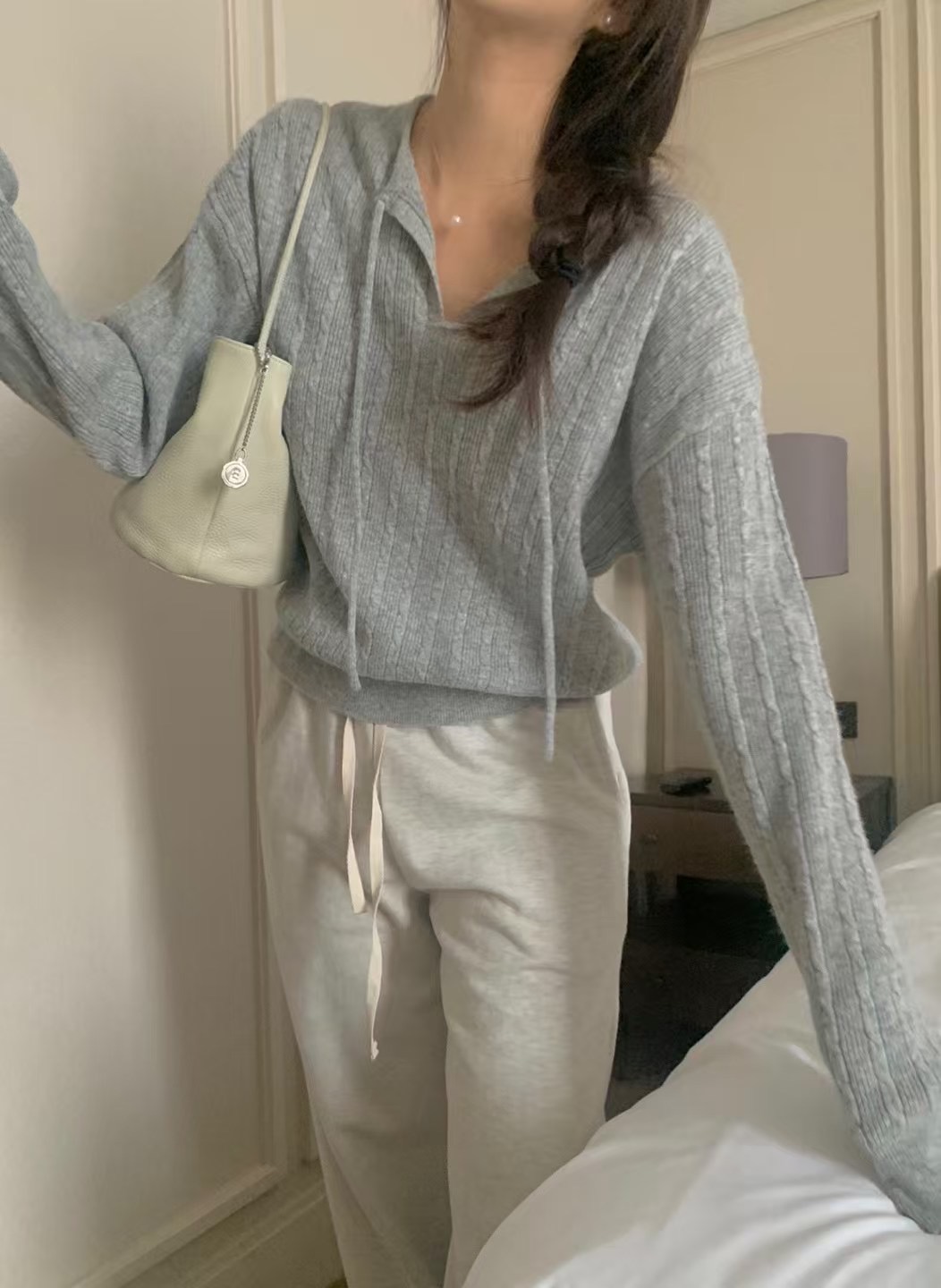 FREELOVE韓國㊣直郵東大門代購女裝新品時尚人氣針織衫寬松FREELOVE針織衫