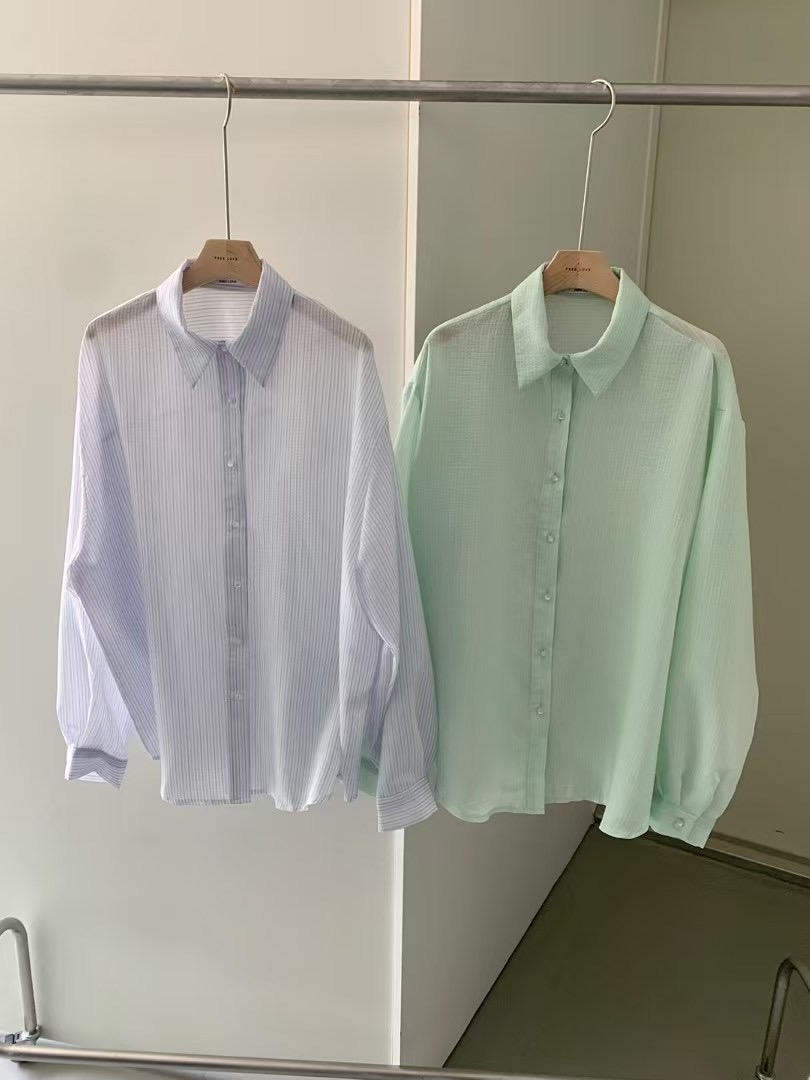 FREELOVE直郵韓國代購㊣女裝新款休閑時尚熱賣25春夏襯衫蕾絲衫FREELOVE襯衫/蕾絲衫