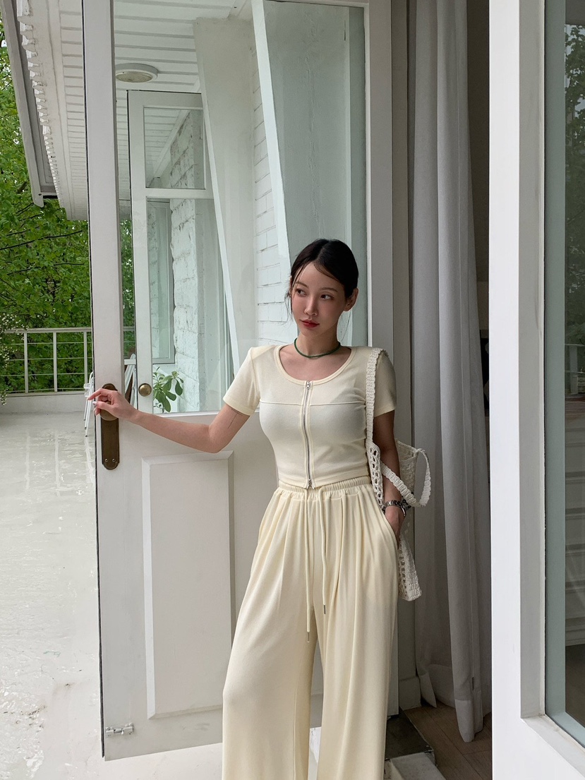 REVE CITE-L韓國直郵女士新品25春夏職業休閑褲闊腿褲寬松REVE CITE休閑褲