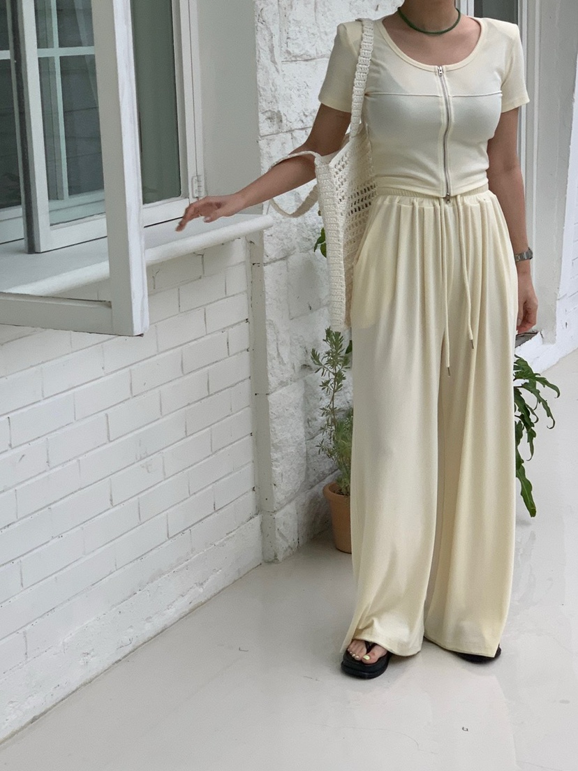 REVE CITE-L韓國直郵女士新品25春夏職業休閑褲闊腿褲寬松REVE CITE休閑褲