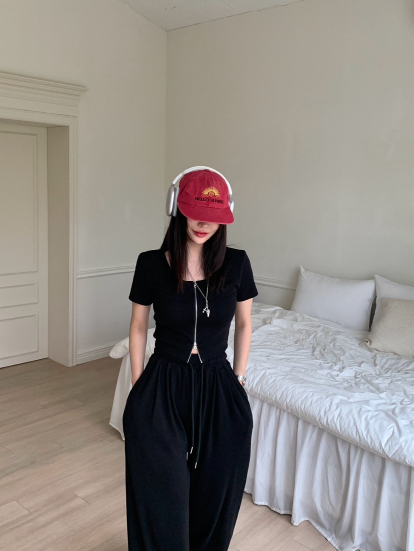 REVE CITE-L韓國直郵女士新品25春夏職業休閑褲闊腿褲寬松REVE CITE休閑褲