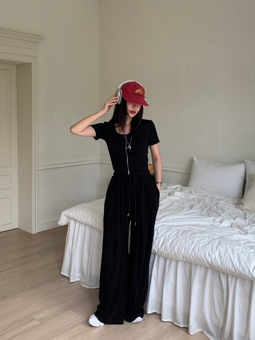 REVE CITE-L韓國直郵女士新品25春夏職業休閑褲闊腿褲寬松REVE CITE休閑褲圖色3