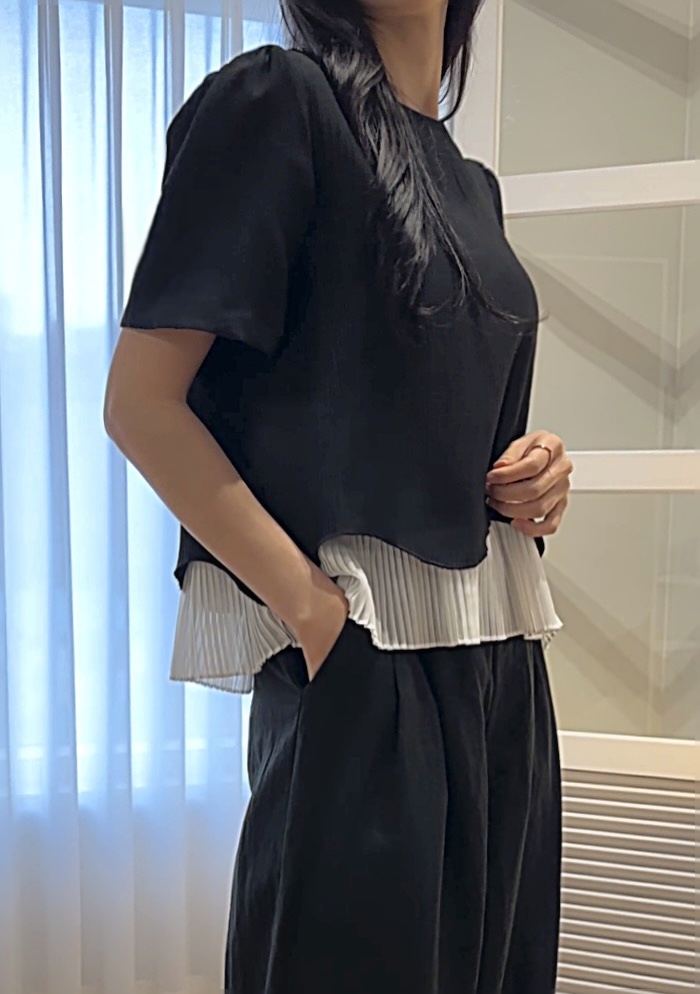 CLASSY-O韓國代購女裝新品25春夏推薦熱賣休閑襯衫蕾絲衫雙層CLASSY-O襯衫/蕾絲衫