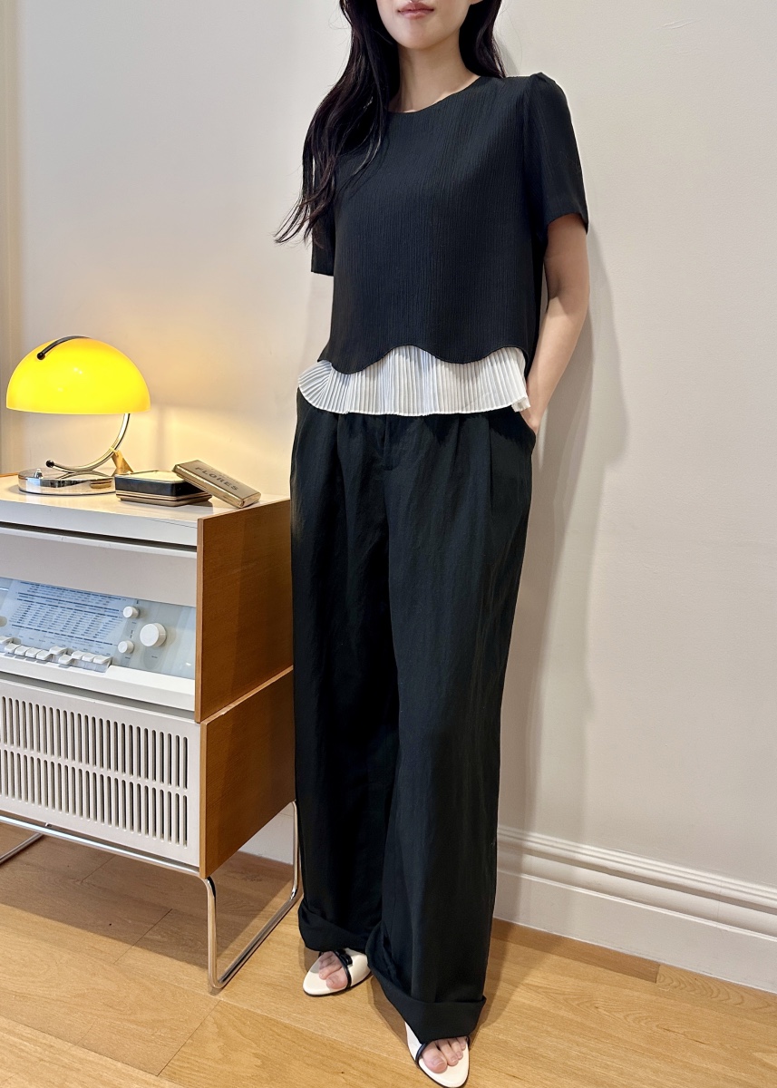 CLASSY-O韓國代購女裝新品25春夏推薦熱賣休閑襯衫蕾絲衫雙層CLASSY-O襯衫/蕾絲衫