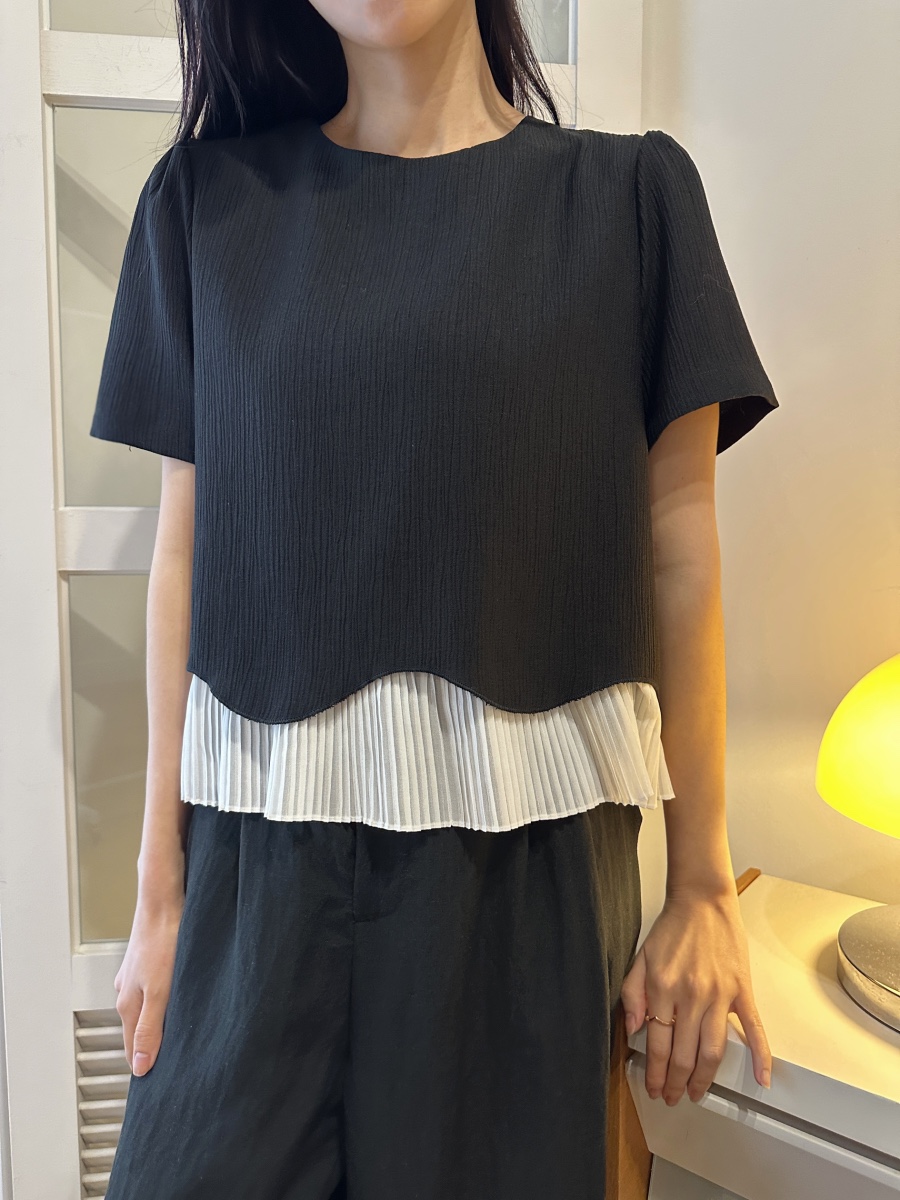 CLASSY-O韓國代購女裝新品25春夏推薦熱賣休閑襯衫蕾絲衫雙層CLASSY-O襯衫/蕾絲衫圖色2