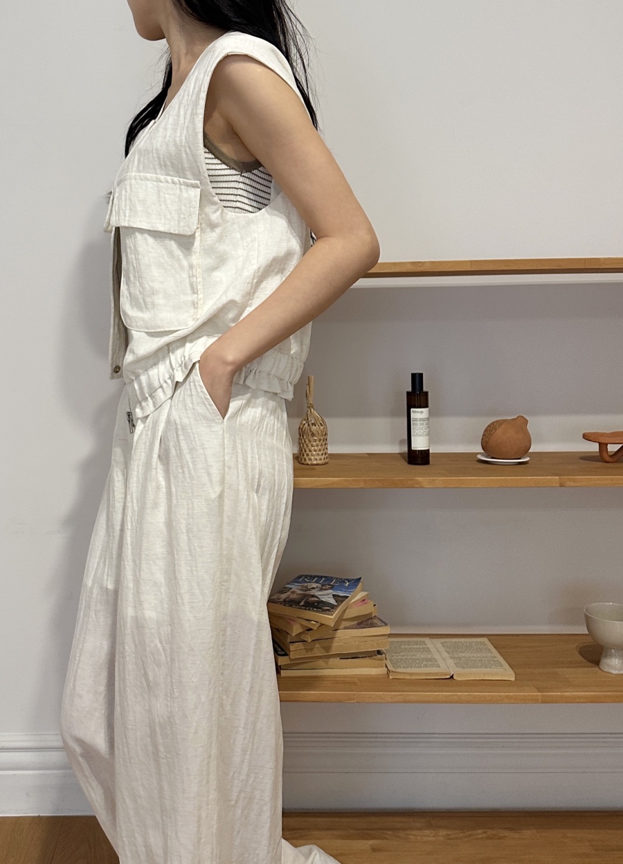 CLASSY-O韓國直郵女裝新品推薦休閑25春夏套裝口袋套裝亞麻CLASSY-O套裝