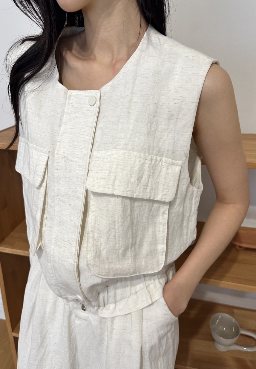 CLASSY-O韓國直郵女裝新品推薦休閑25春夏套裝口袋套裝亞麻CLASSY-O套裝