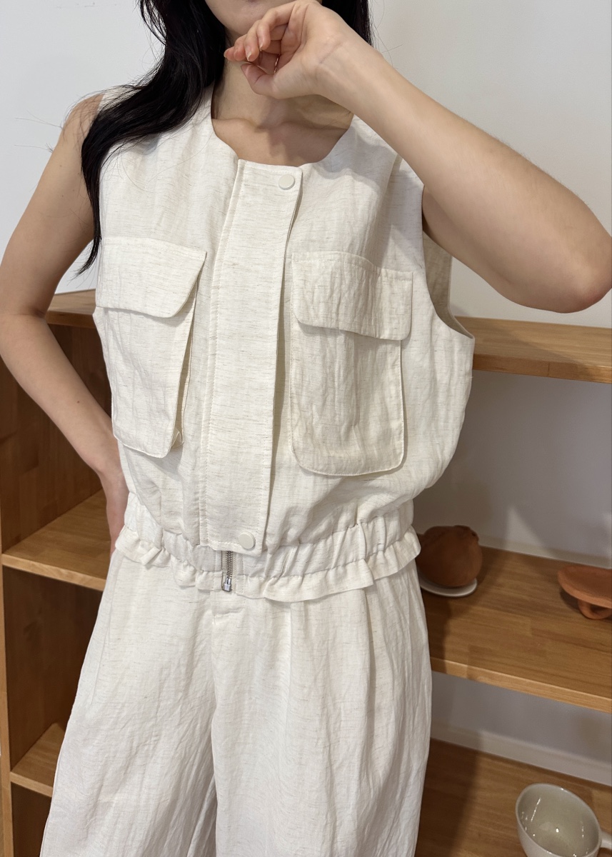 CLASSY-O韓國直郵女裝新品推薦休閑25春夏套裝口袋套裝亞麻CLASSY-O套裝