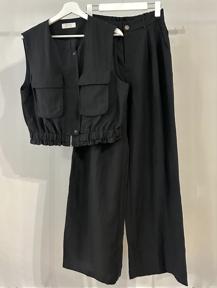 CLASSY-O韓國直郵女裝新品推薦休閑25春夏套裝口袋套裝亞麻CLASSY-O套裝圖色3