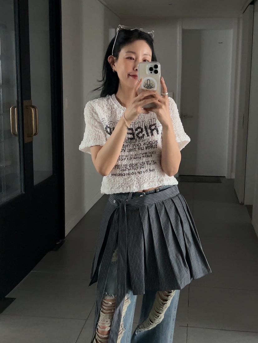 LA_TERRE韓國直郵女士新品時尚職業休閑人氣25春夏推薦短裙LA_TERRE短裙