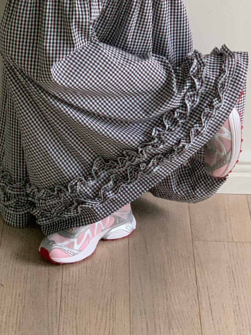 REVE CITE-L韓國直郵女裝新品休閑人氣時尚推薦長裙荷葉邊REVE CITE長裙