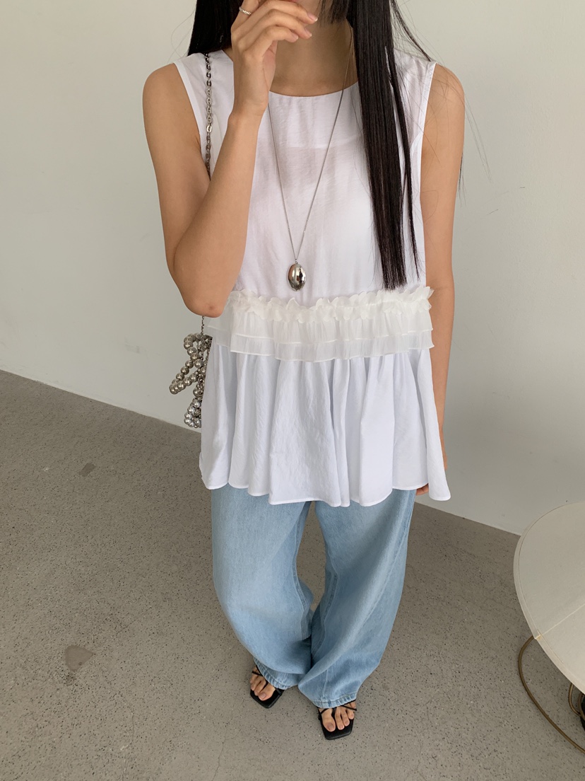 GOYOU韓國直郵女士新款推薦熱賣人氣時尚職業襯衫蕾絲衫荷葉邊de goyou襯衫/蕾絲衫