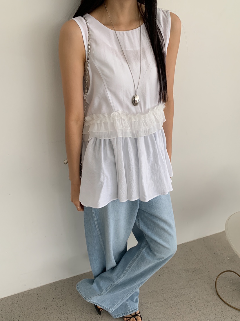 GOYOU韓國直郵女士新款推薦熱賣人氣時尚職業襯衫蕾絲衫荷葉邊de goyou襯衫/蕾絲衫