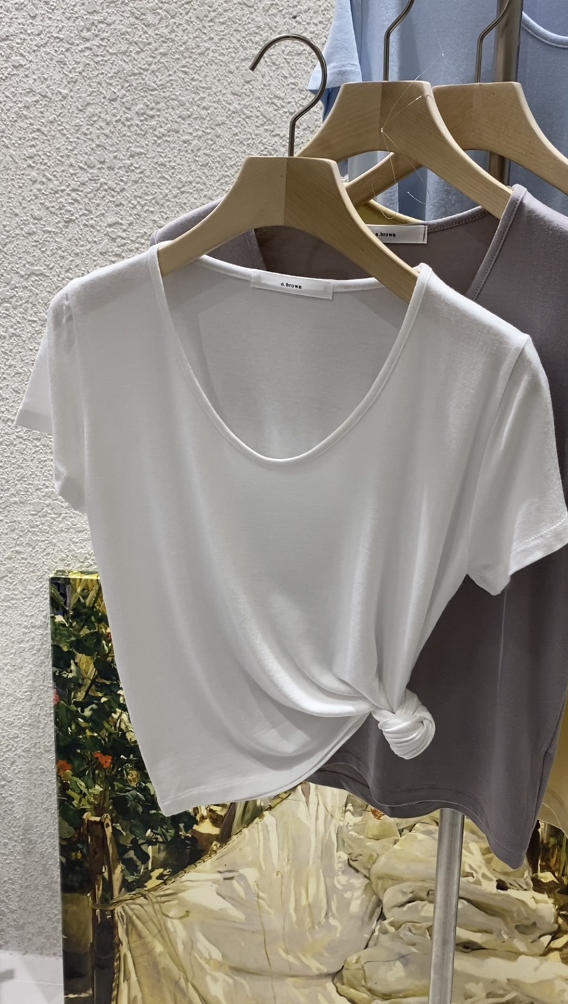 N BROWN韓國直郵女士新品休閑人氣時尚熱賣25春夏T恤莫代爾N BROWNT恤