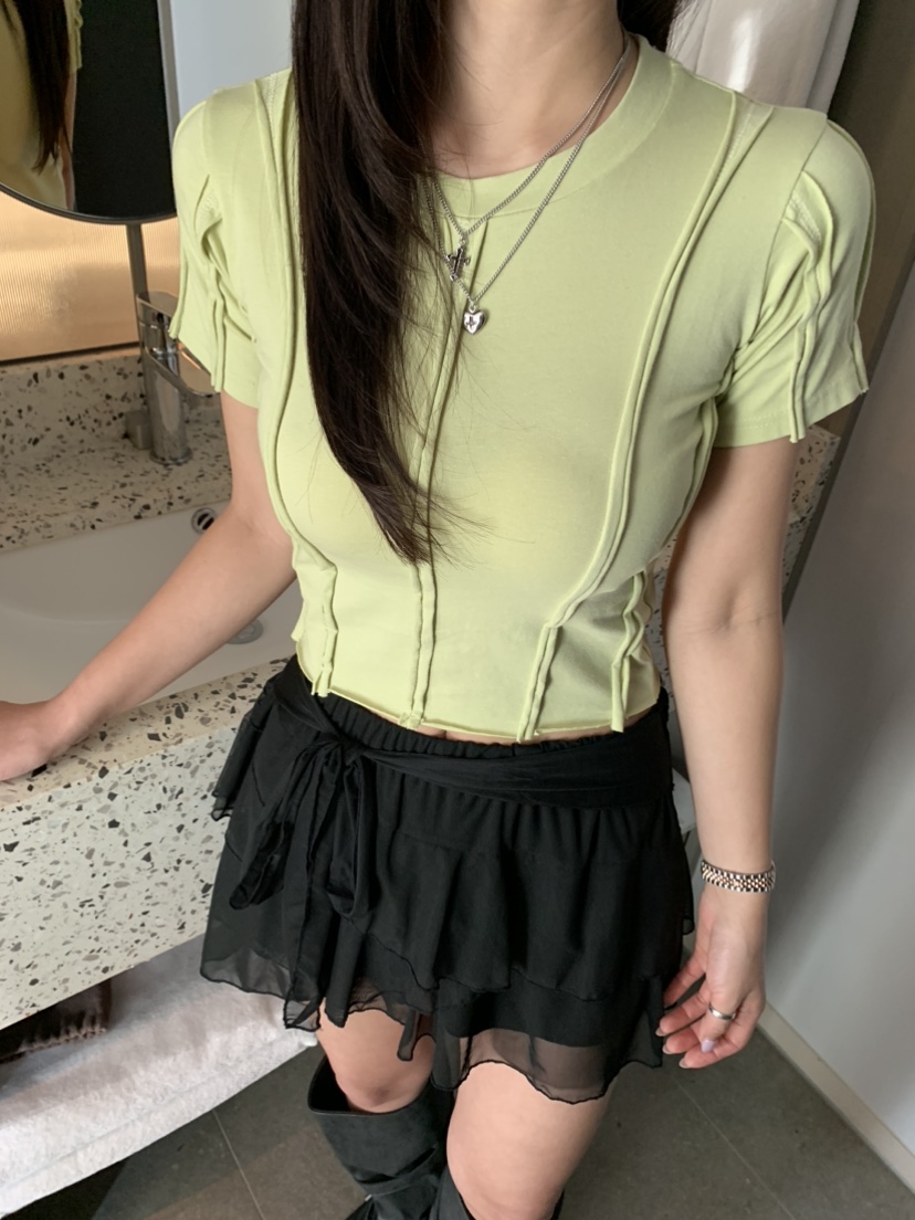 BADCALM韓國直郵女裝新品熱賣25春夏時尚職業真品推薦休閑T恤BADCALMT恤圖色2